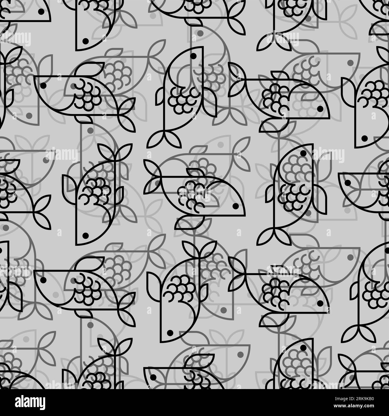 Fish pattern seamless symbol. Fishes background. Vector texture Stock