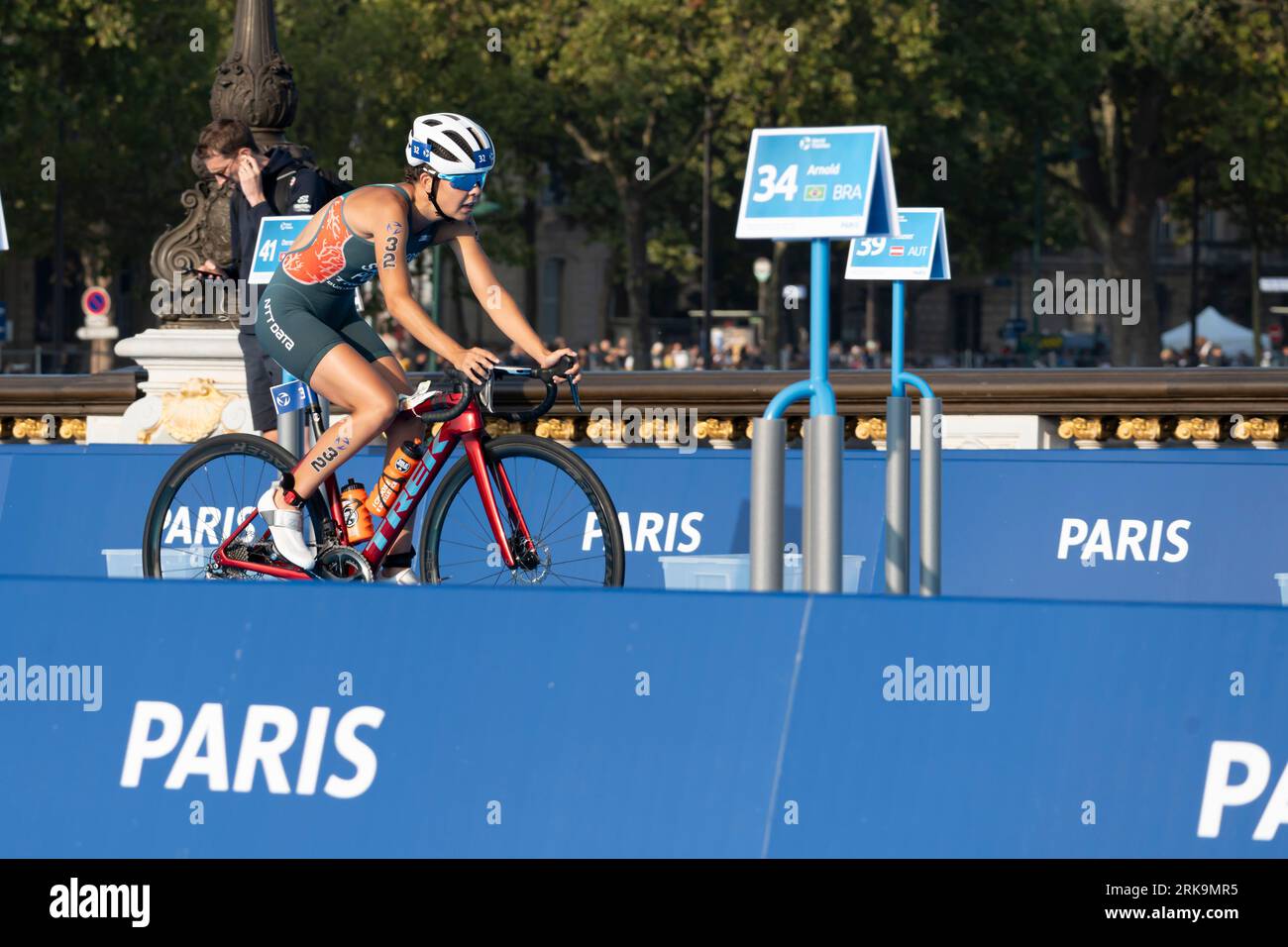 Paris, France 08 17 2023 Paris 2024 triathlon test event. Women