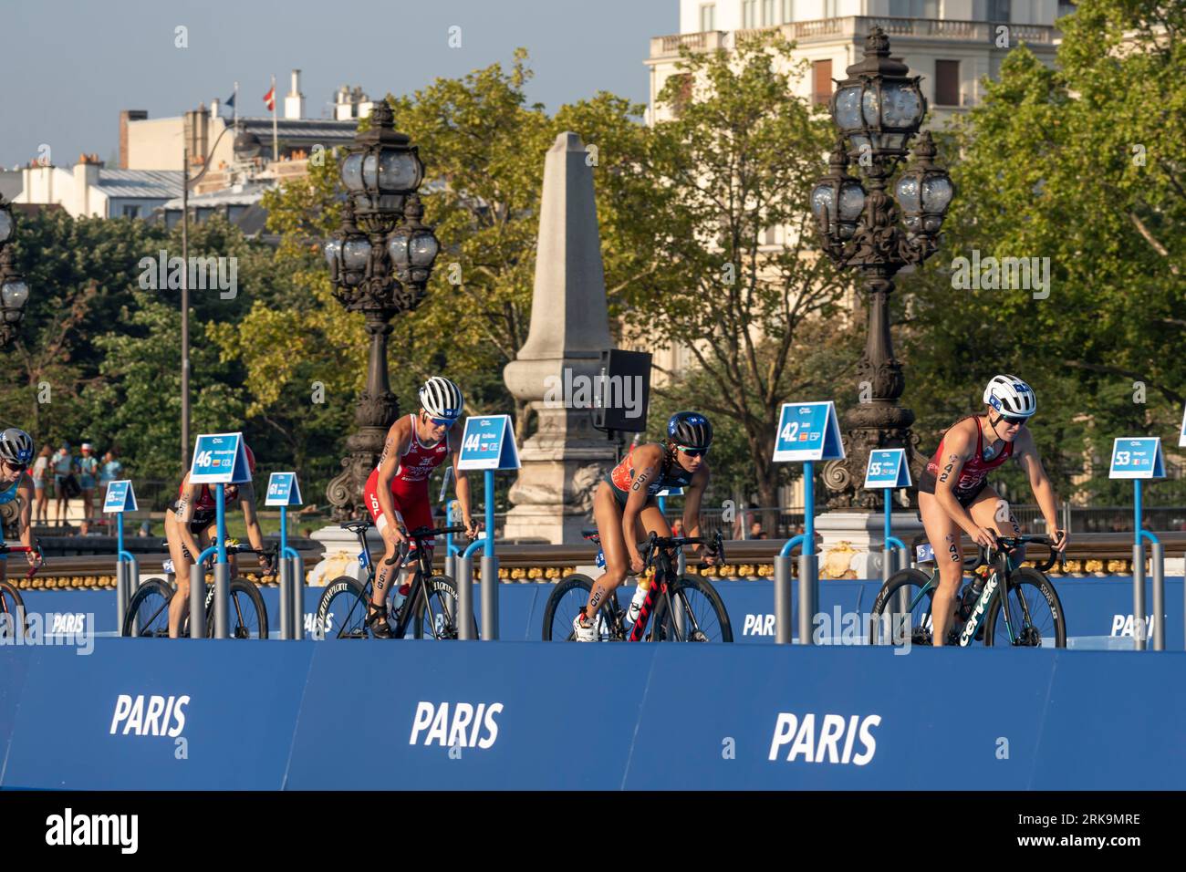 Paris, France 08 17 2023 Paris 2024 triathlon test event. Women