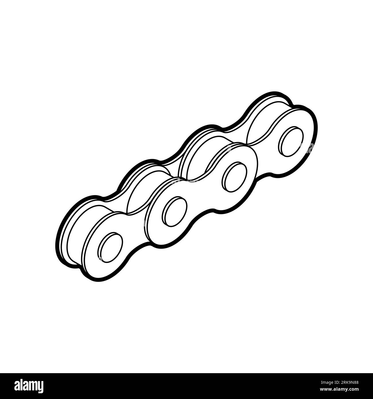 Bicycle chain part isolated. Vector illustration Stock Vector Image