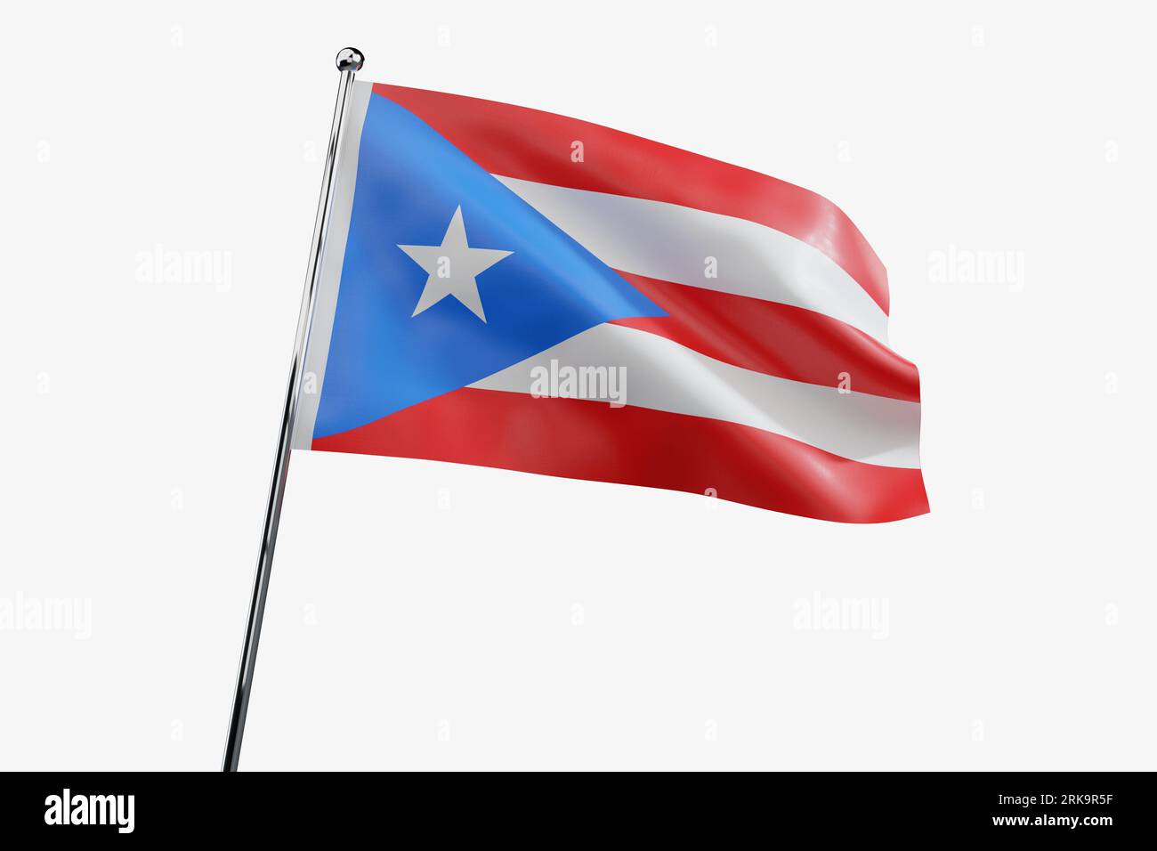 Puerto Rico - waving fabric flag isolated on white background - 3D ...