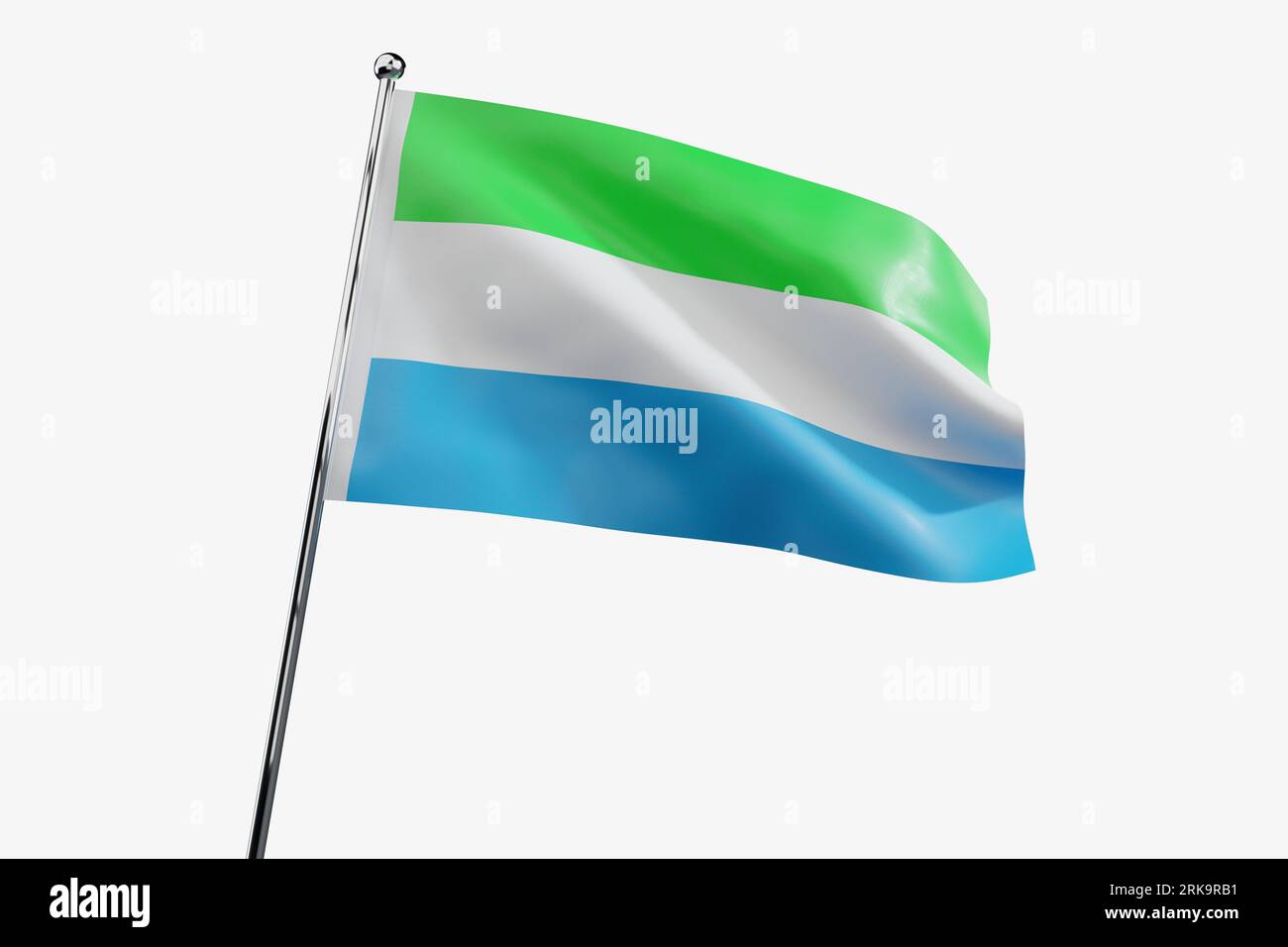 Sierra Leone - waving fabric flag isolated on white background - 3D ...