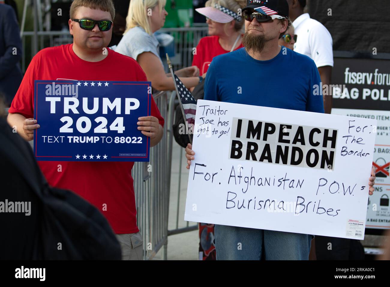 Milwaukee, Wisconsin, USA August 23, 2025 Supporters of former