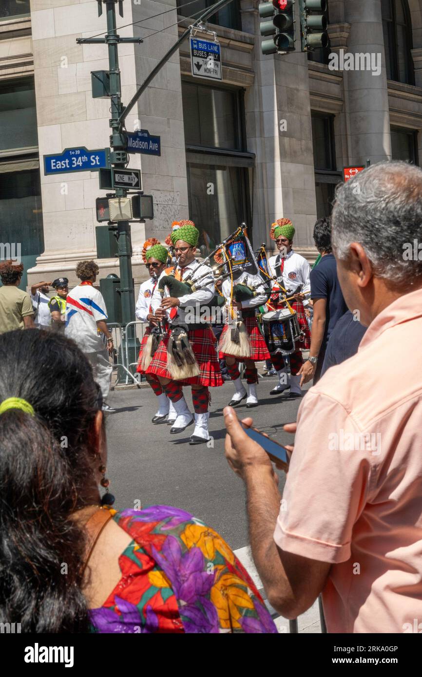 India Day Parade on Madison Avenue in New York City, 2023, USA Stock Photo