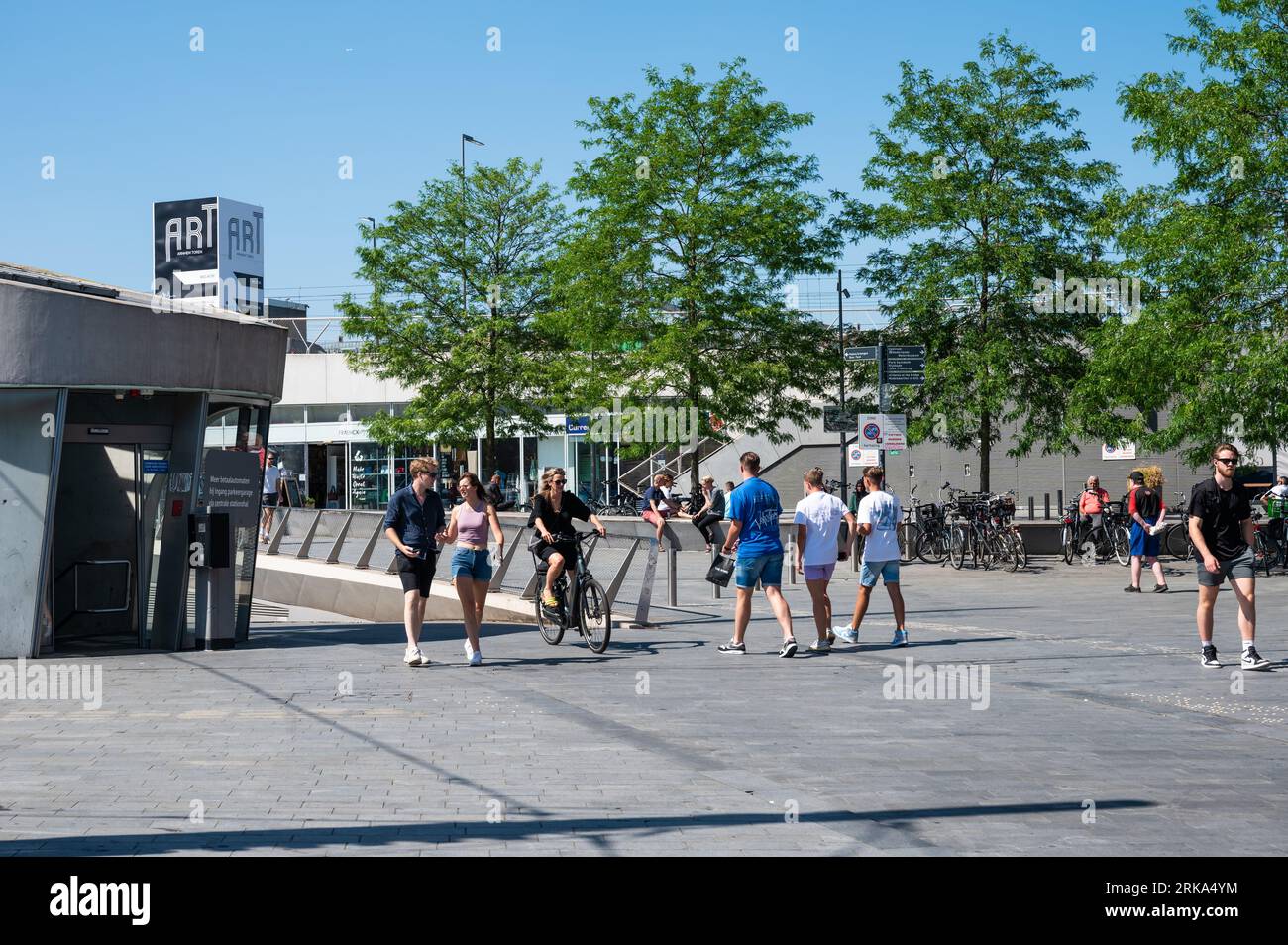 Arnhem, Gelderland, The Netherlands, 08 24 2023 - Building and square of the central railway station Stock Photo