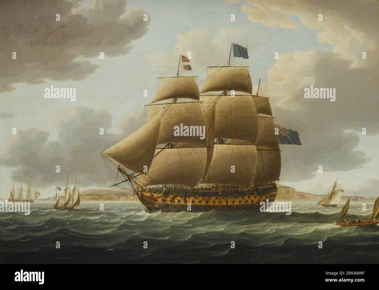 The ship 'Ville de Paris' under full sail circa 1803 by Thomas