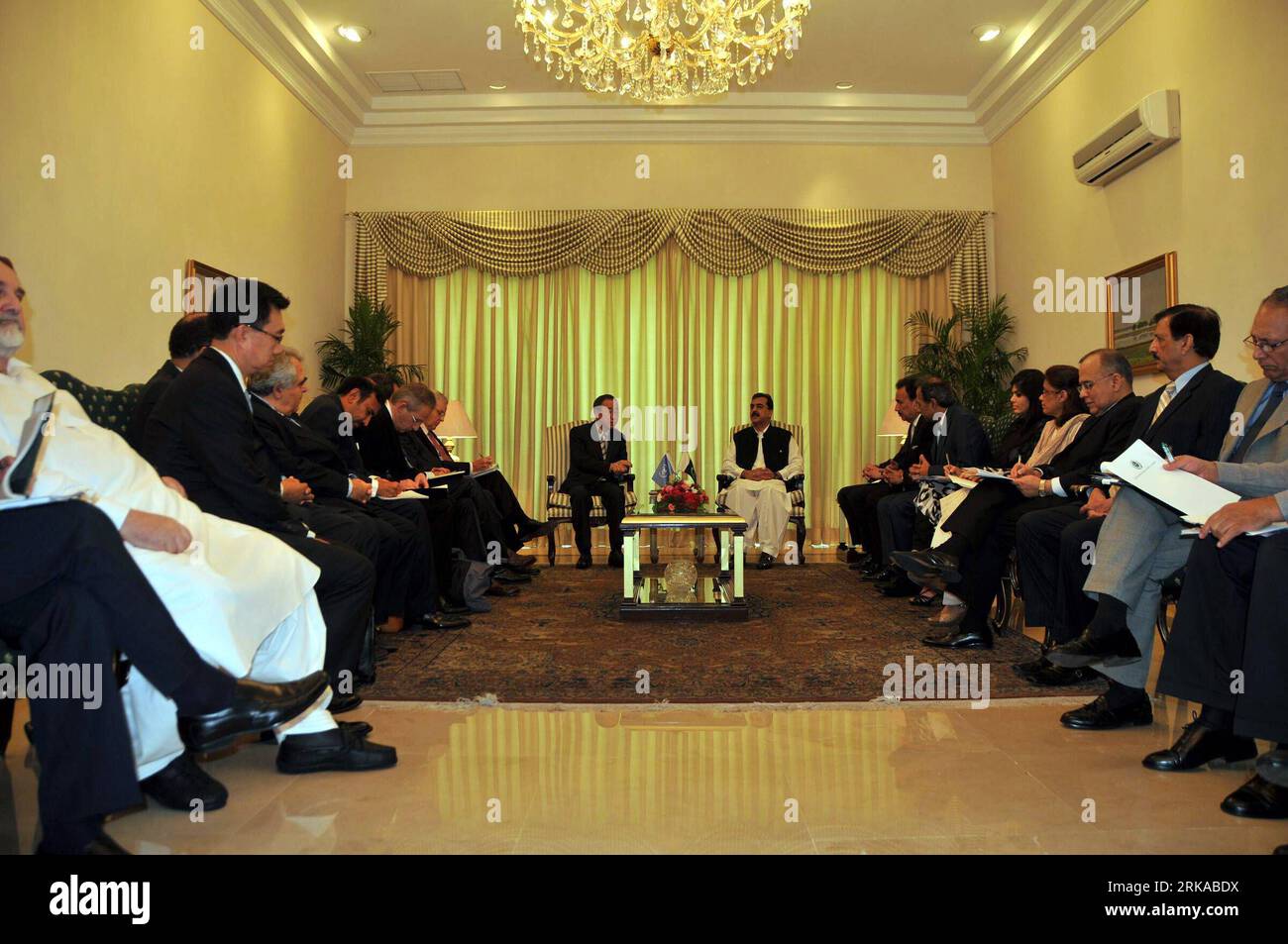 Prime minister syed yousuf raza gilani islamabad hi-res stock 