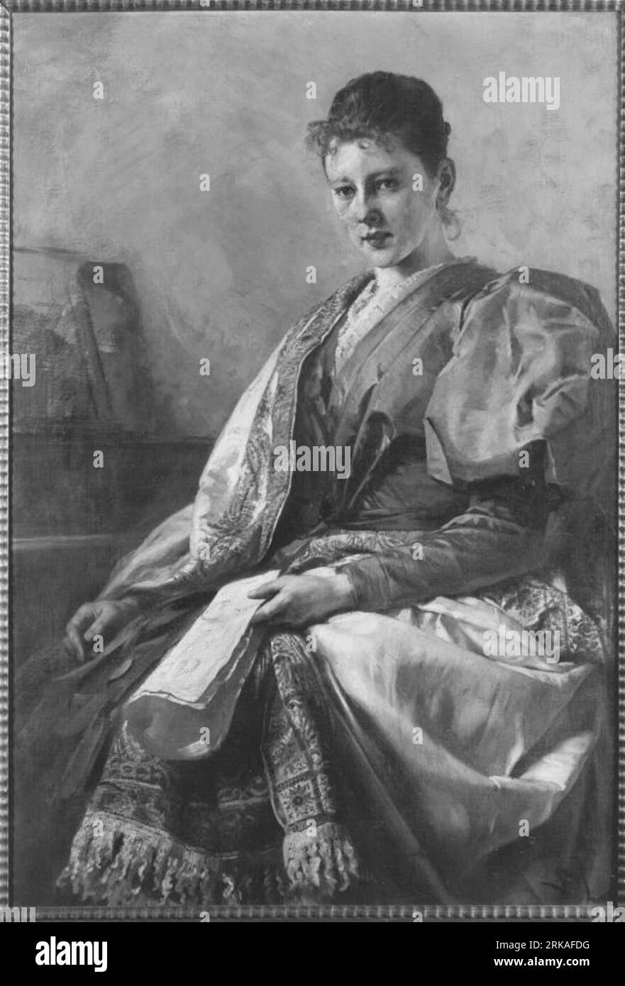 Bildnis der Frau Neugebauer circa 1894 by Wilhelm Lindenschmit the