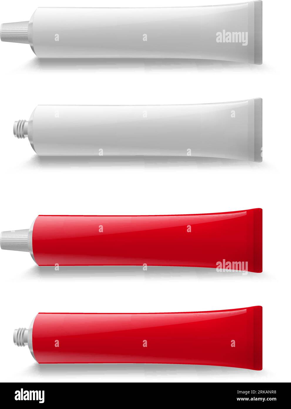 Blank Cosmetic Realistic Tube for Toothpaste or Cream Mockup. White ...