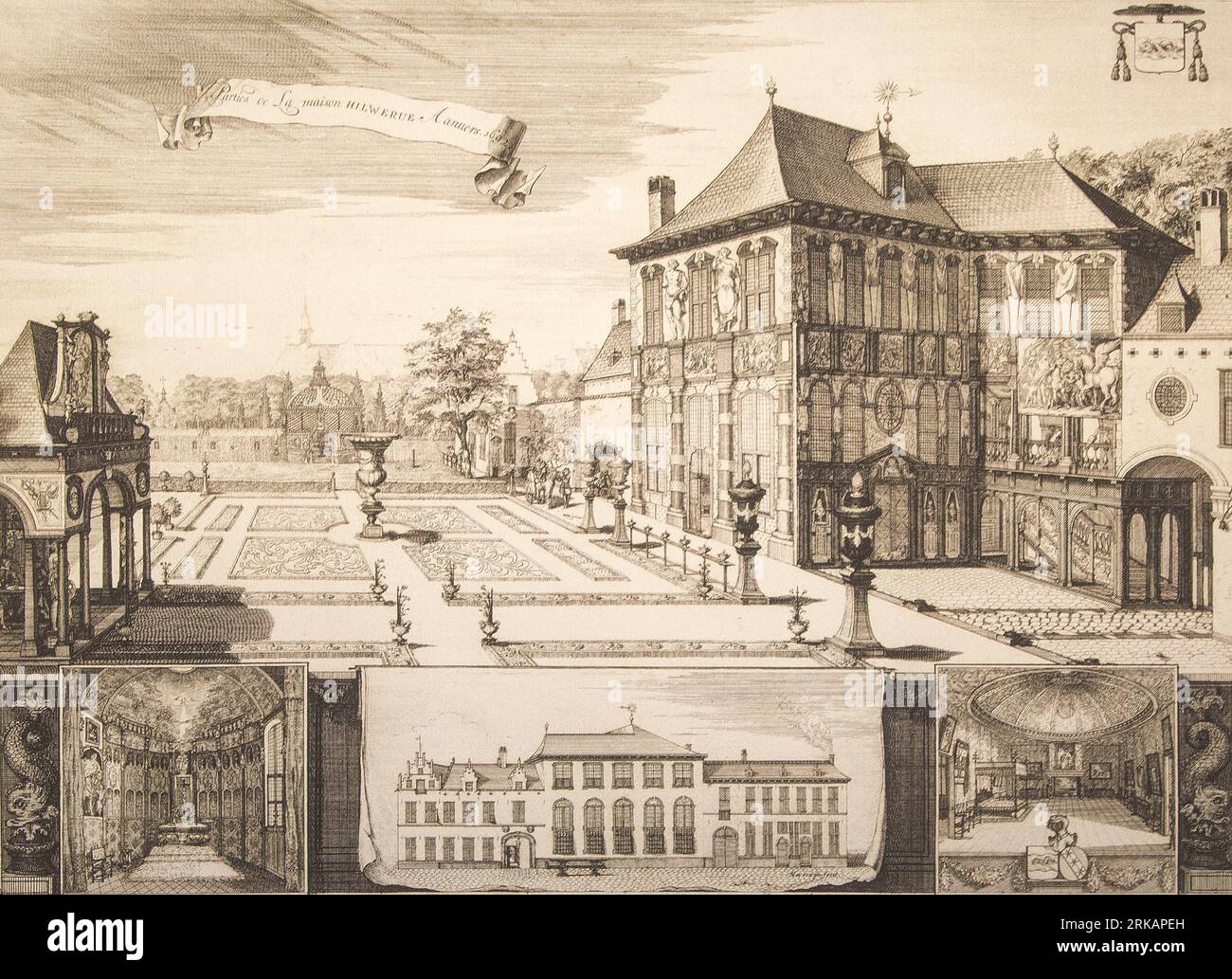 Rubenshuis in Antwerp 1692 by Jacobus Harrewijn Stock Photo