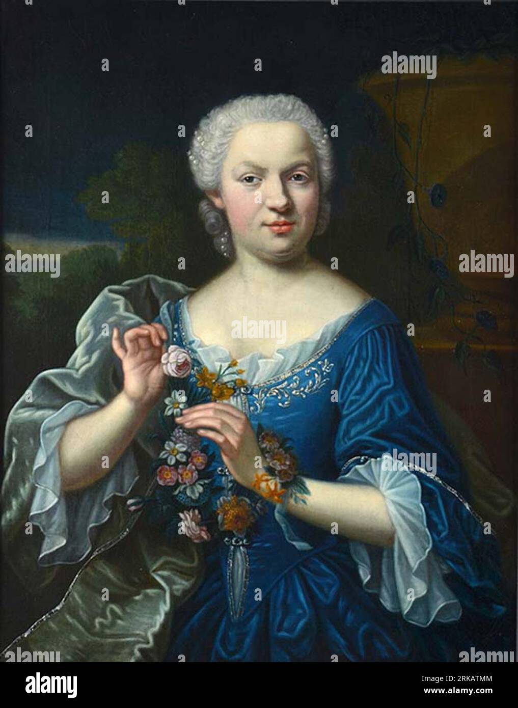 Portrait of Margaretha Eva Nicolasia Six (1729-1800) 1752 by Theodorus Caenen Stock Photo