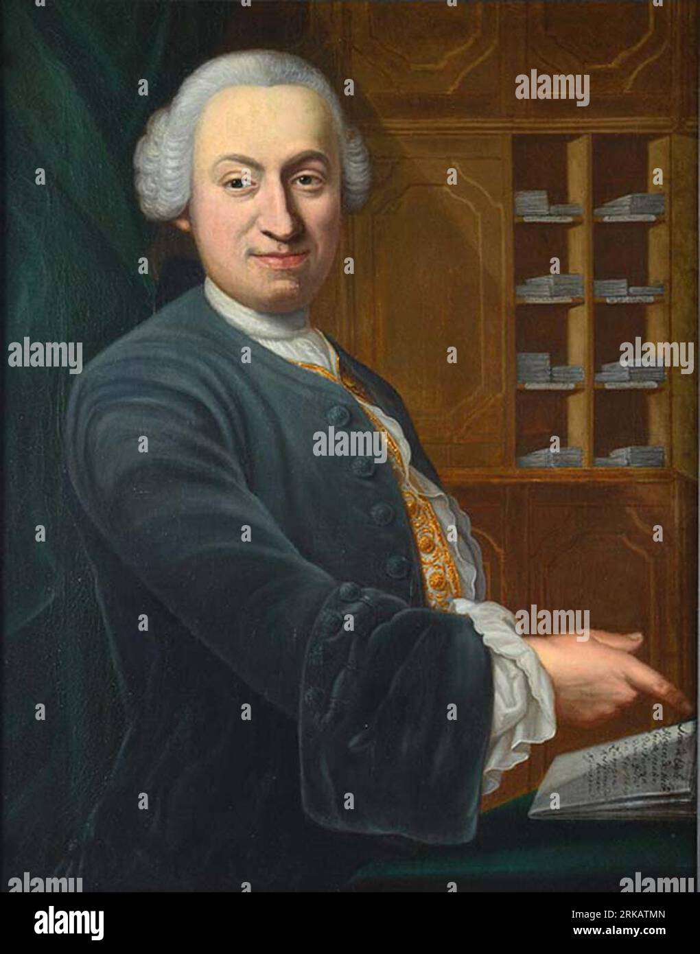 Portret van Mr. Jan van Leeuwen III 1752 by Theodorus Caenen Stock Photo