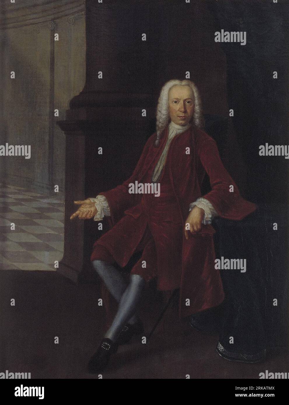 Portrait of Matthijs Verschoor (1702-1770) between 1735 and 1755 by Theodorus Caenen Stock Photo
