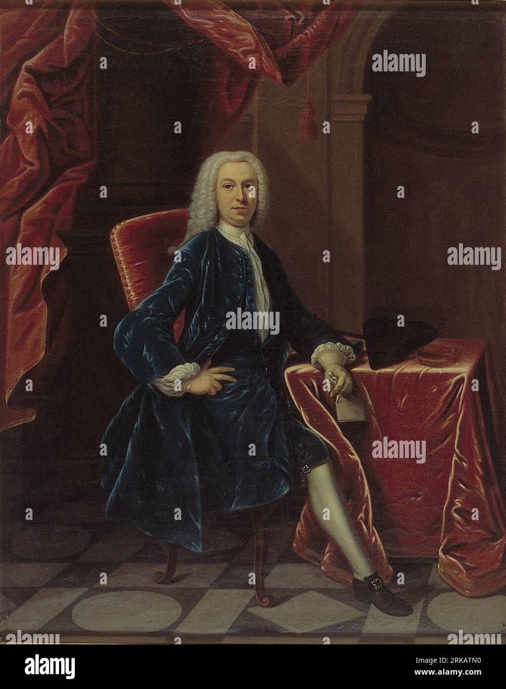 Frans Verschoor (1705-1752) between 1731 and 1752 by Theodorus Caenen Stock Photo