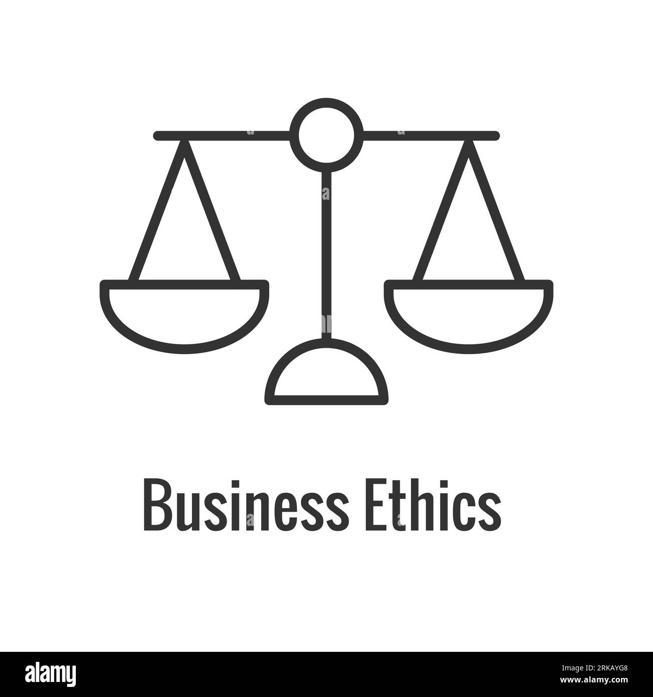 Business and Corporate Ethics Showing Company Values Icon with Single