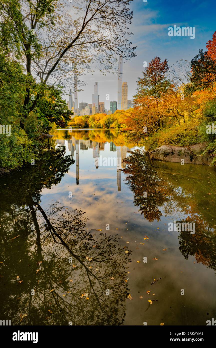 Central Park fall color, New York City, New York Stock Photo