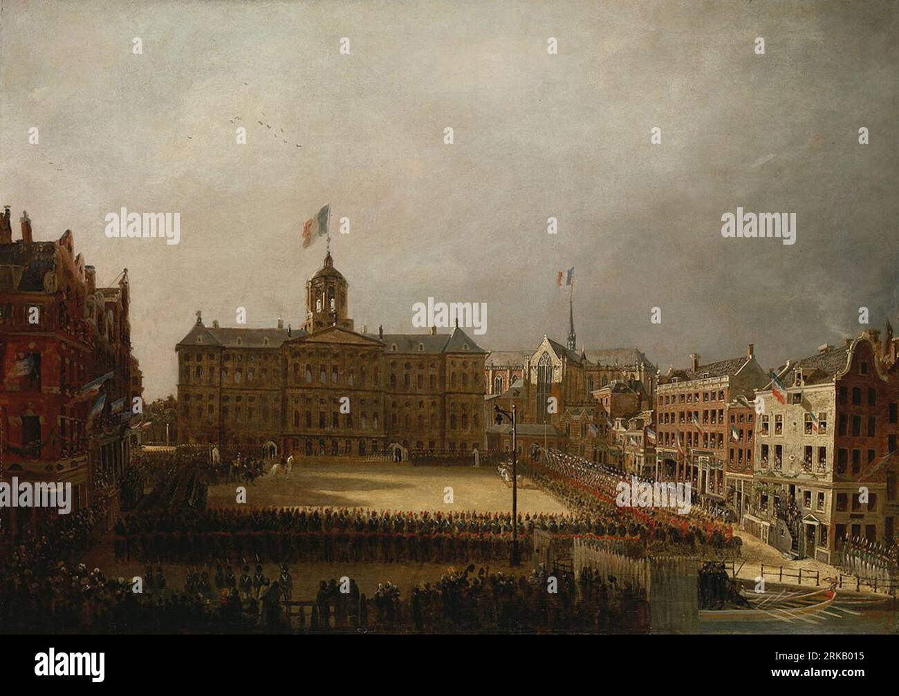 Intocht van Napoleon in Amsterdam between 1788 and 1839 by Mattheus Ignatius van Bree Stock Photo