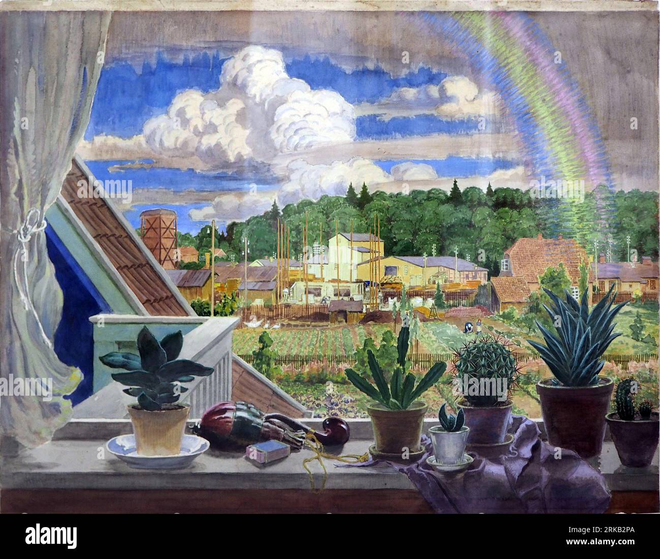 Blick aus dem Fenster 1927 by Albert König Stock Photo