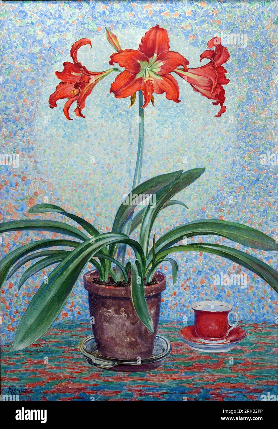 Amaryllis mit roter Tasse 1943 by Albert König Stock Photo