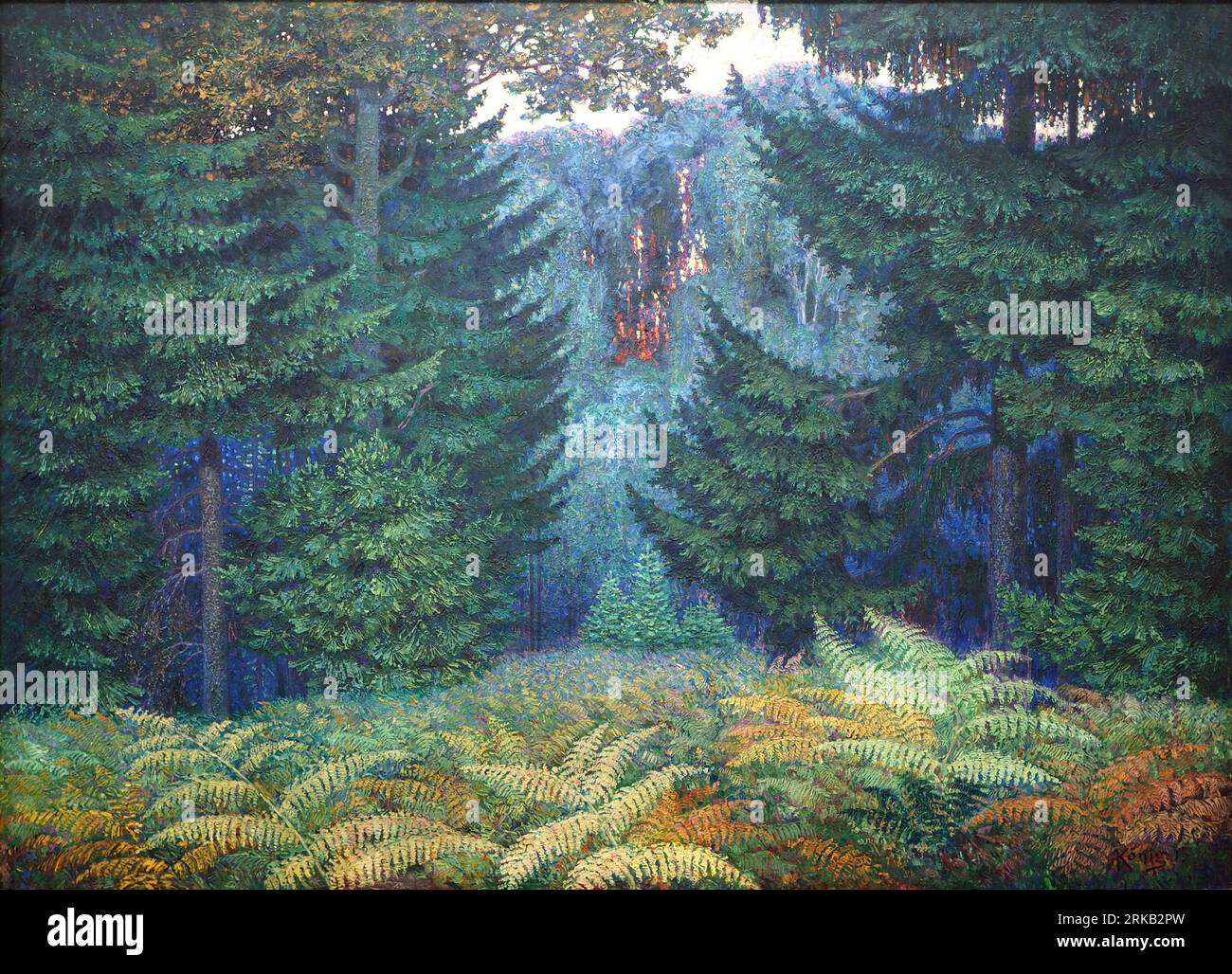 Forest interior 1915 by Albert König Stock Photo