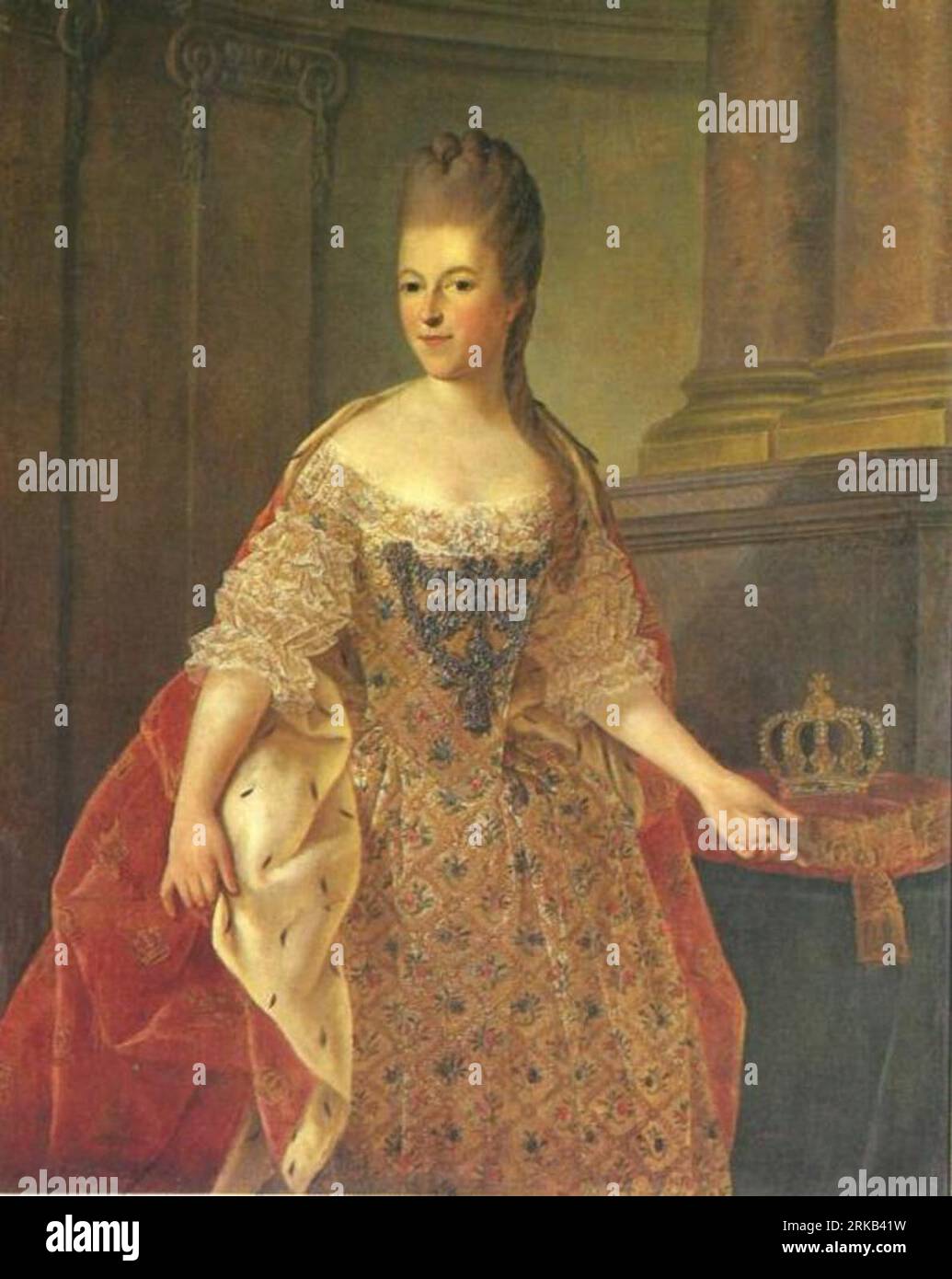 Frederika Sophia Wilhelmina (Wilhelmina; 1751-1820), prinses van Pruisen. Echtgenote van prins Willem V 1775 by Guillaume de Spinny Stock Photo
