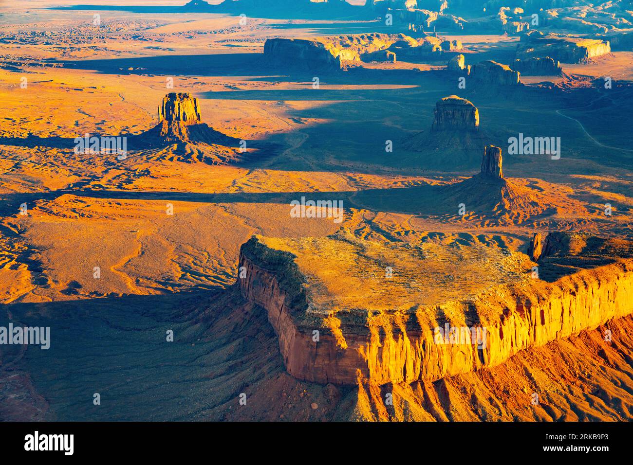 Totem Pole and Yeibichai Rocks,  Monument Valley Tribal Park,  Arizona,  Navajo Reservation Stock Photo