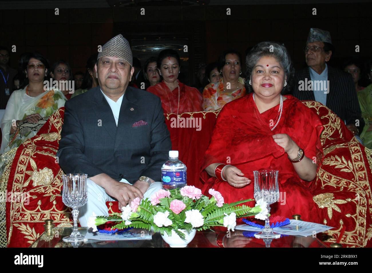 101008) -- KATHMANDU, Oct. 8, 2010 (Xinhua) -- Nepali former King Gyanendra  Shah (L) and former Queen Komal Rajya laxmi attend an inauguration of the  Himani Trust, a non-profit charitable organisation started