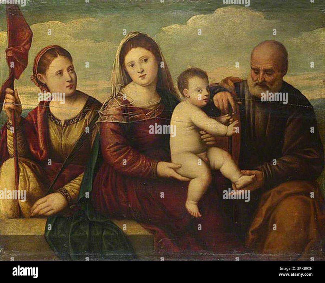 The Madonna and Child with Saint Joseph and a Female Martyr between ...