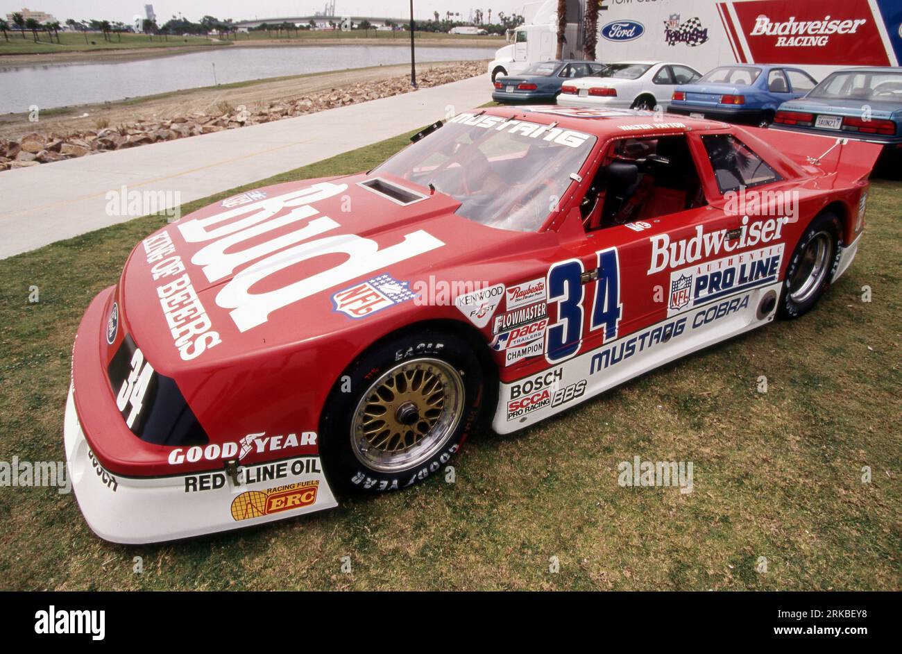 The race car of former Chicago Bears running back Walter Payton is on