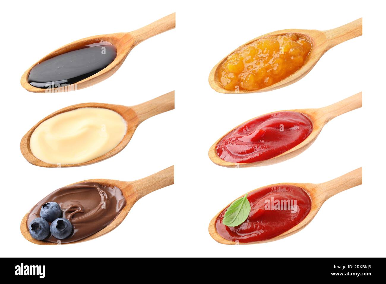 Food In Spoon Set of spoons with different food isolated on white Stock Photo - Alamy