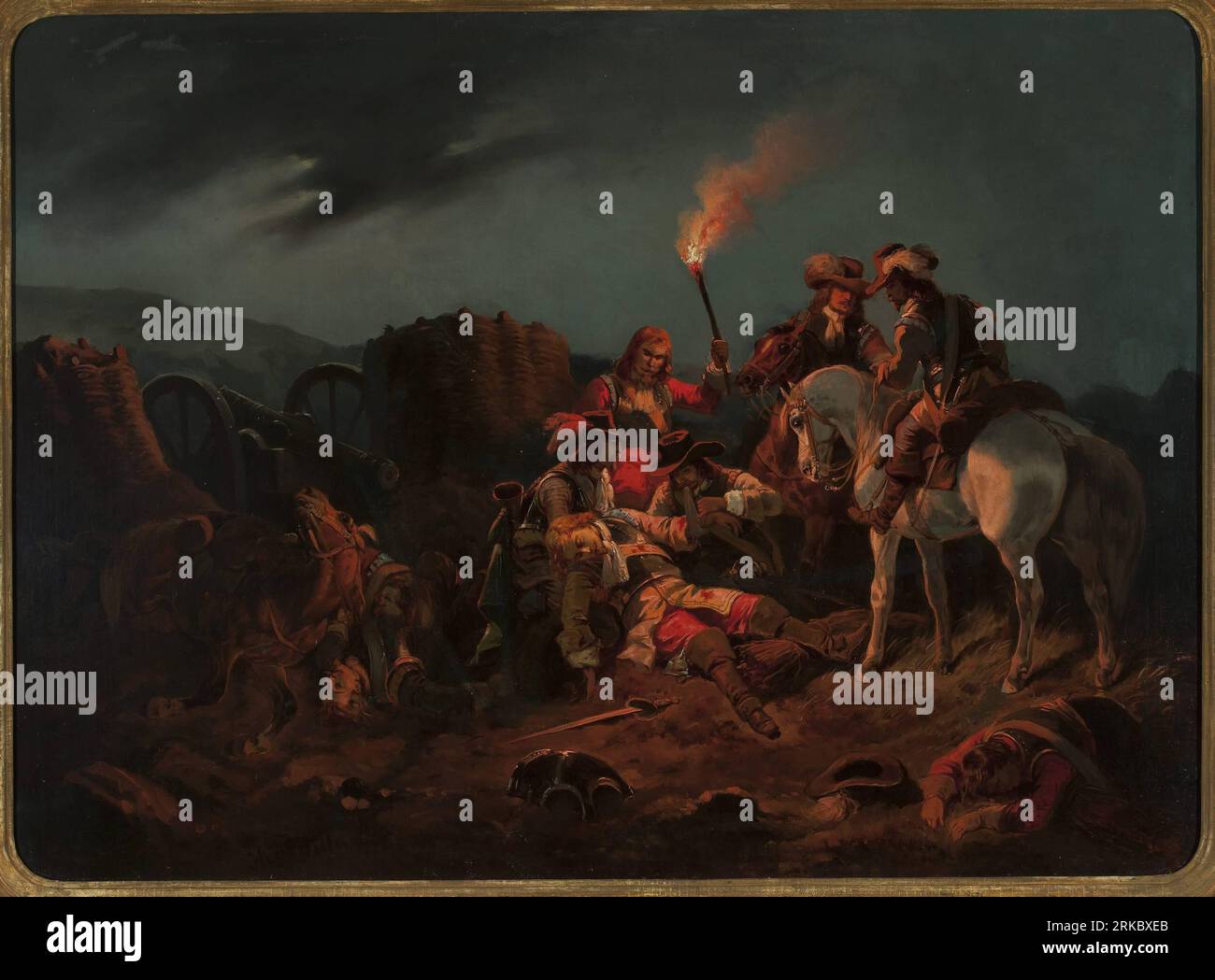 After the battle The Swedes in Poland in 1655 by Henryk Pillati Stock