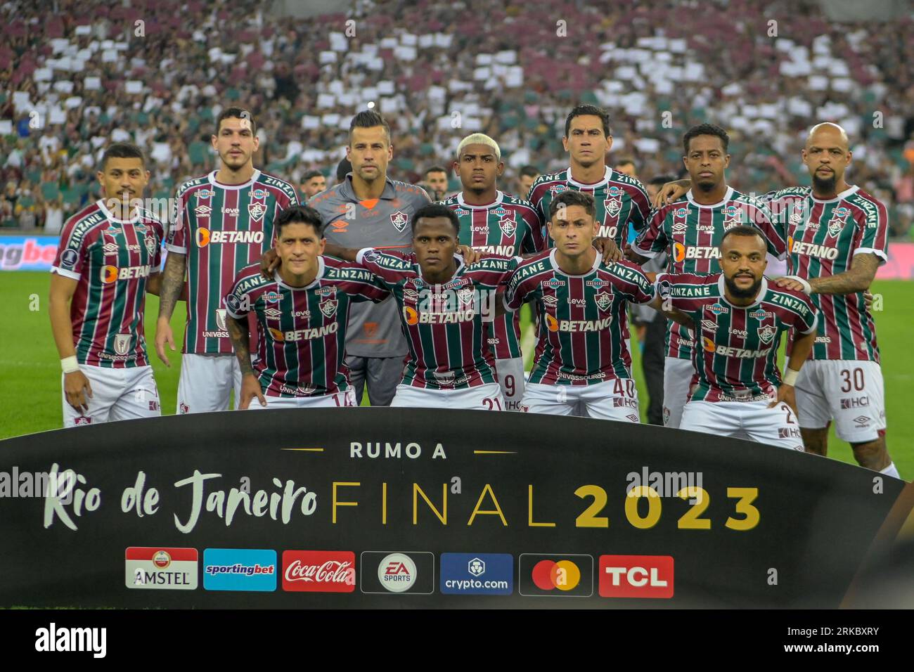 Rio De Janeiro, Brazil. 24th Aug, 2023. Maracana Stadium Players from Fluminense pose for an official photo moments before the match between Fluminense and Olimpia, in the quarterfinals of the Libertadores 2023, at Estadio do Maracana, this Thursday, 24. 30761 (Marcello Dias/SPP) Credit: SPP Sport Press Photo. /Alamy Live News Stock Photo