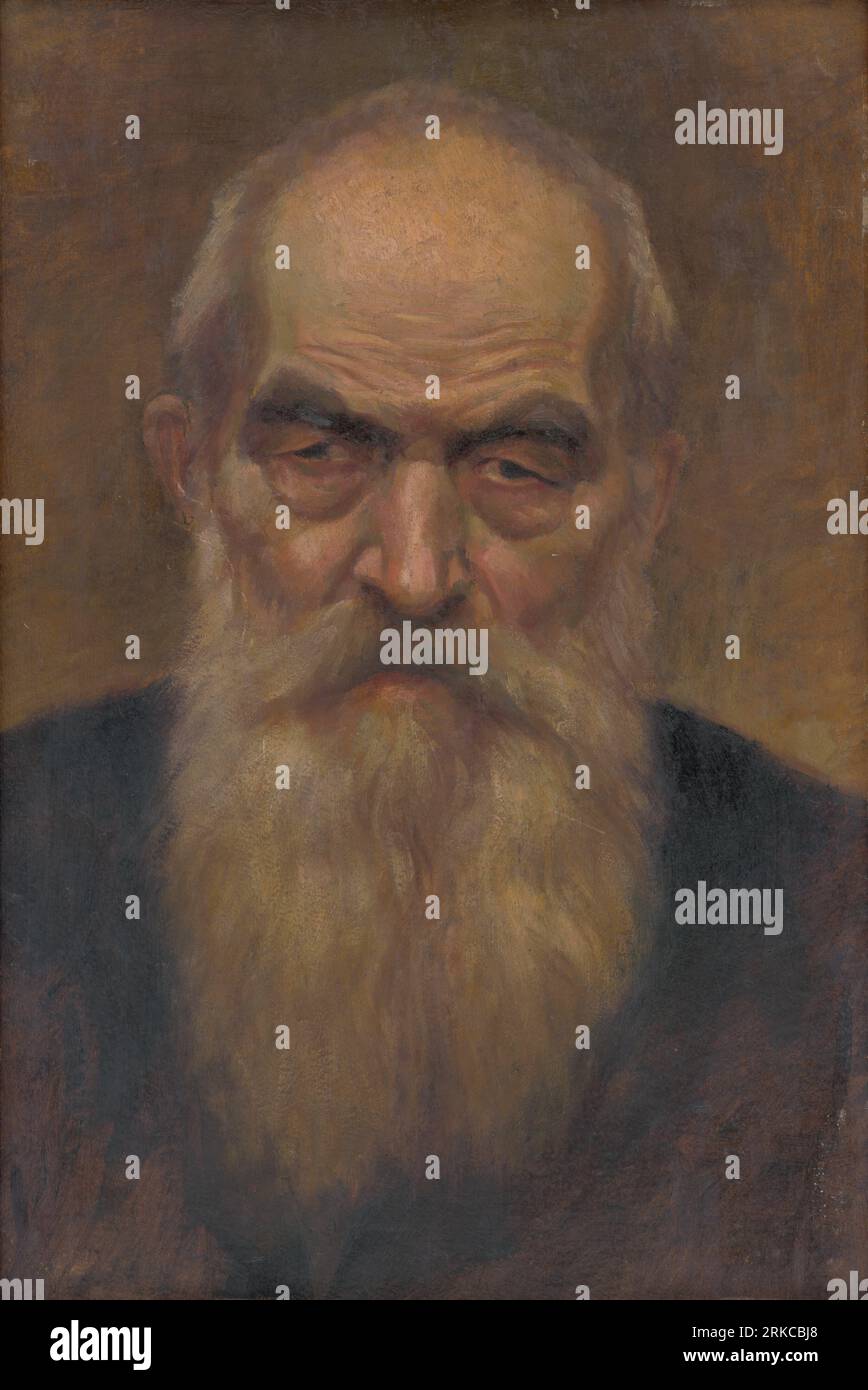 Head Study of an Old Man with a Beard 1920 by Ladislav Treskoň Stock ...
