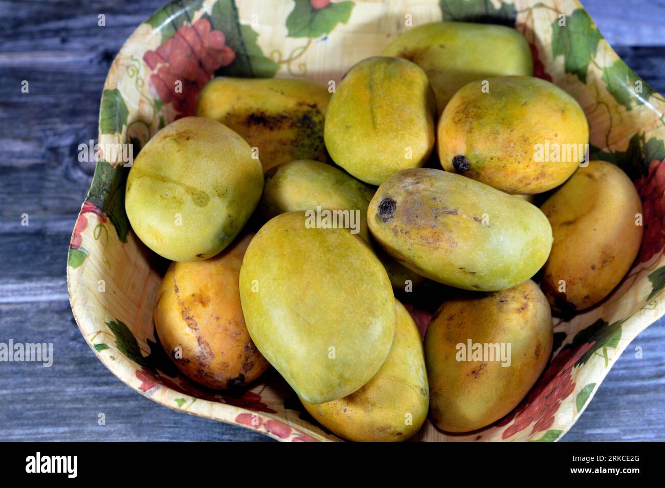Pile of Egyptian fresh mango fruit with tropical delicacy, mangoes are