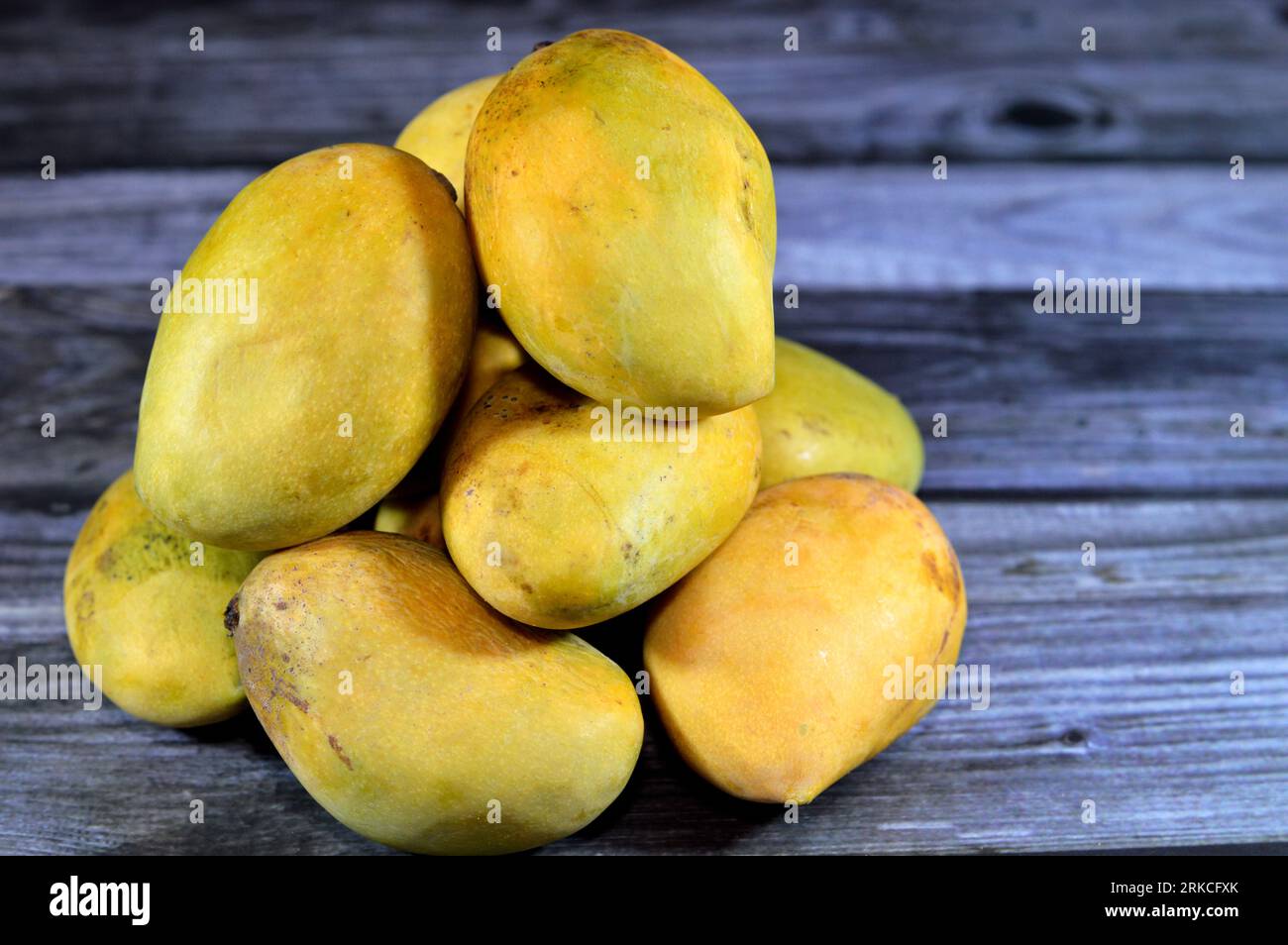Pile of Egyptian fresh mango fruit with tropical delicacy, mangoes are