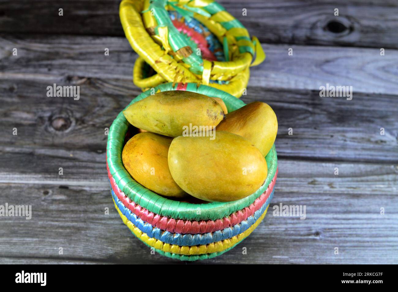 Pile of Egyptian fresh mango fruit with tropical delicacy, mangoes are