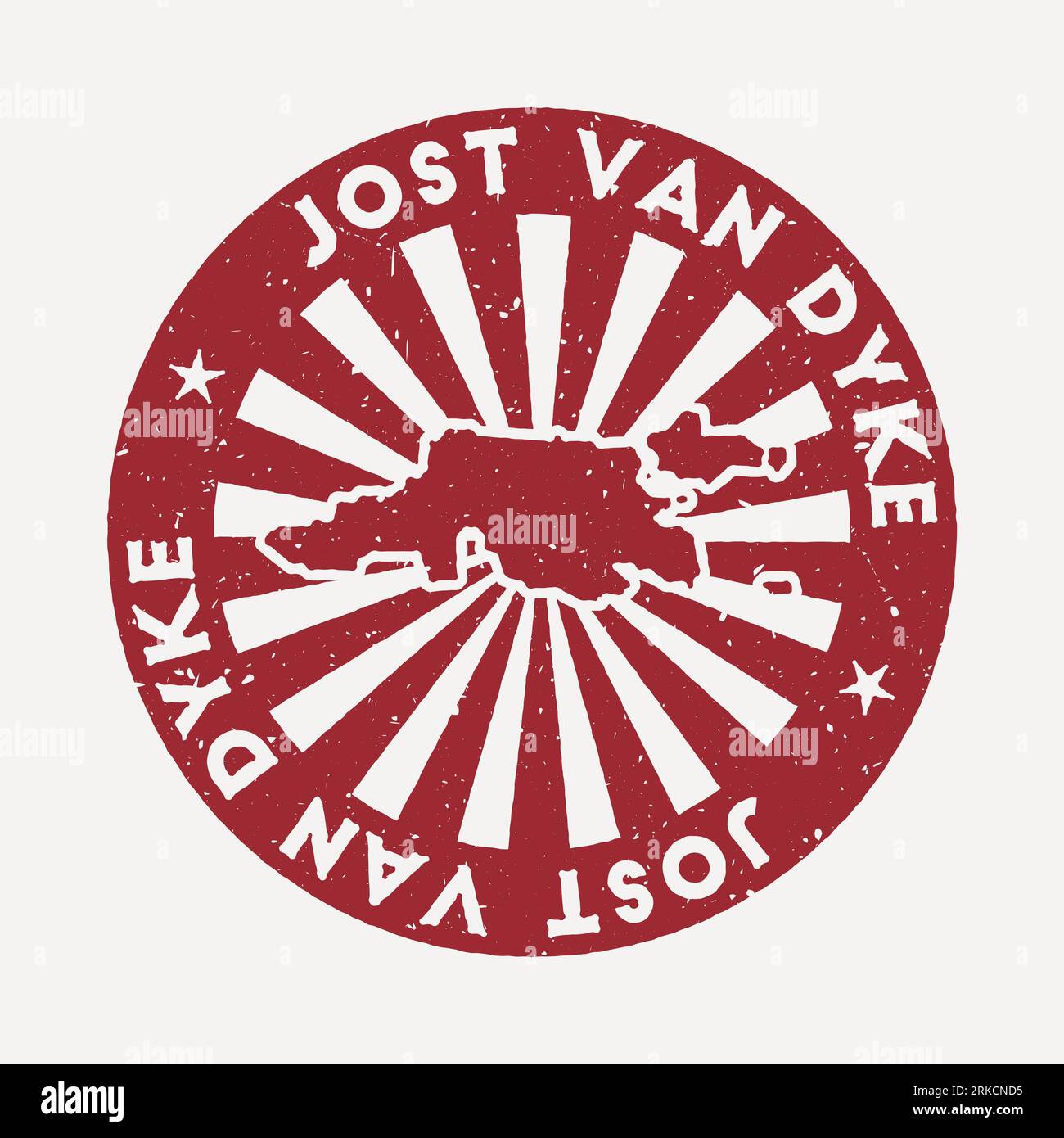 Jost Van Dyke stamp. Travel red rubber stamp with the map of island ...