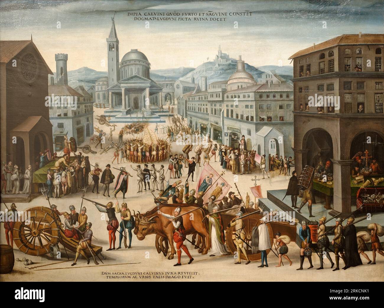The Sack of Lyon by the Calvinists in 1562 circa 1565 by Antoine Caron ...