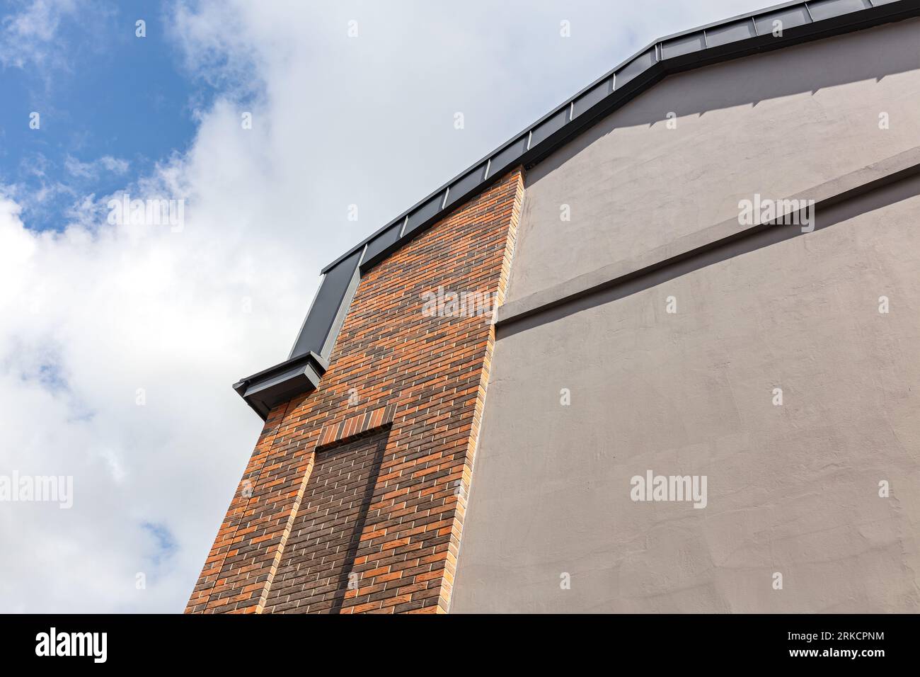 Picture of newly restored old industrial building in downtown. modern urban ...