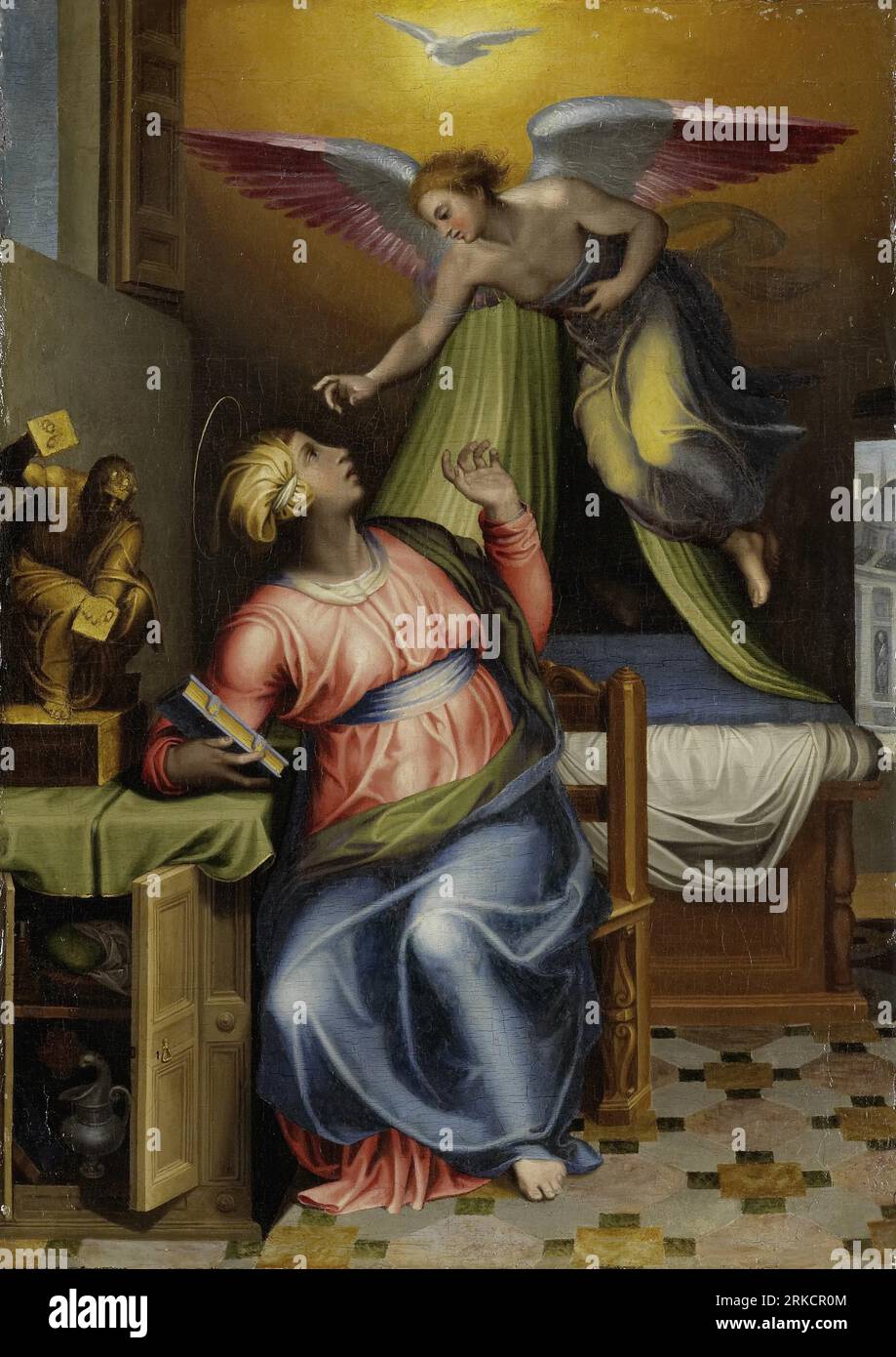 Annunciation to the Virgin Between 1550 and 1570 by Marcello Venusti Stock Photo