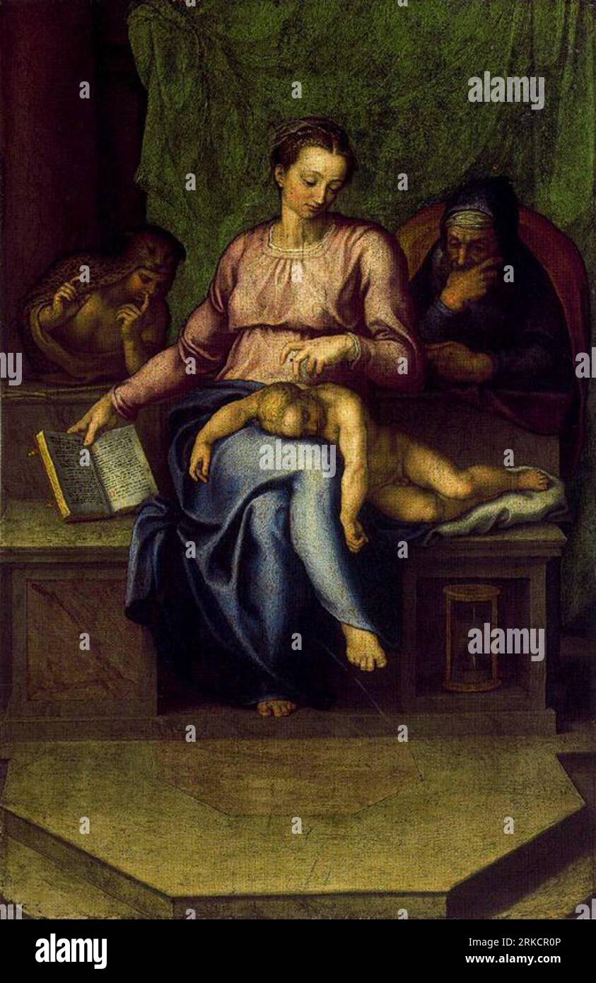 The Holy Family (Il Silenzio) 1565 by Marcello Venusti Stock Photo