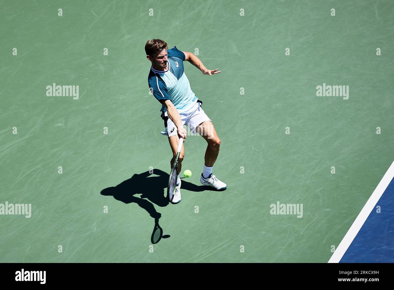 New York, New York, USA. 23rd Aug, 2023. David Goffin (BEL) in action during the 2023 US Open - Grand Slam (Credit Image: © Mathias Schulz/ZUMA Press Wire) EDITORIAL USAGE ONLY! Not for Commercial USAGE! Stock Photo