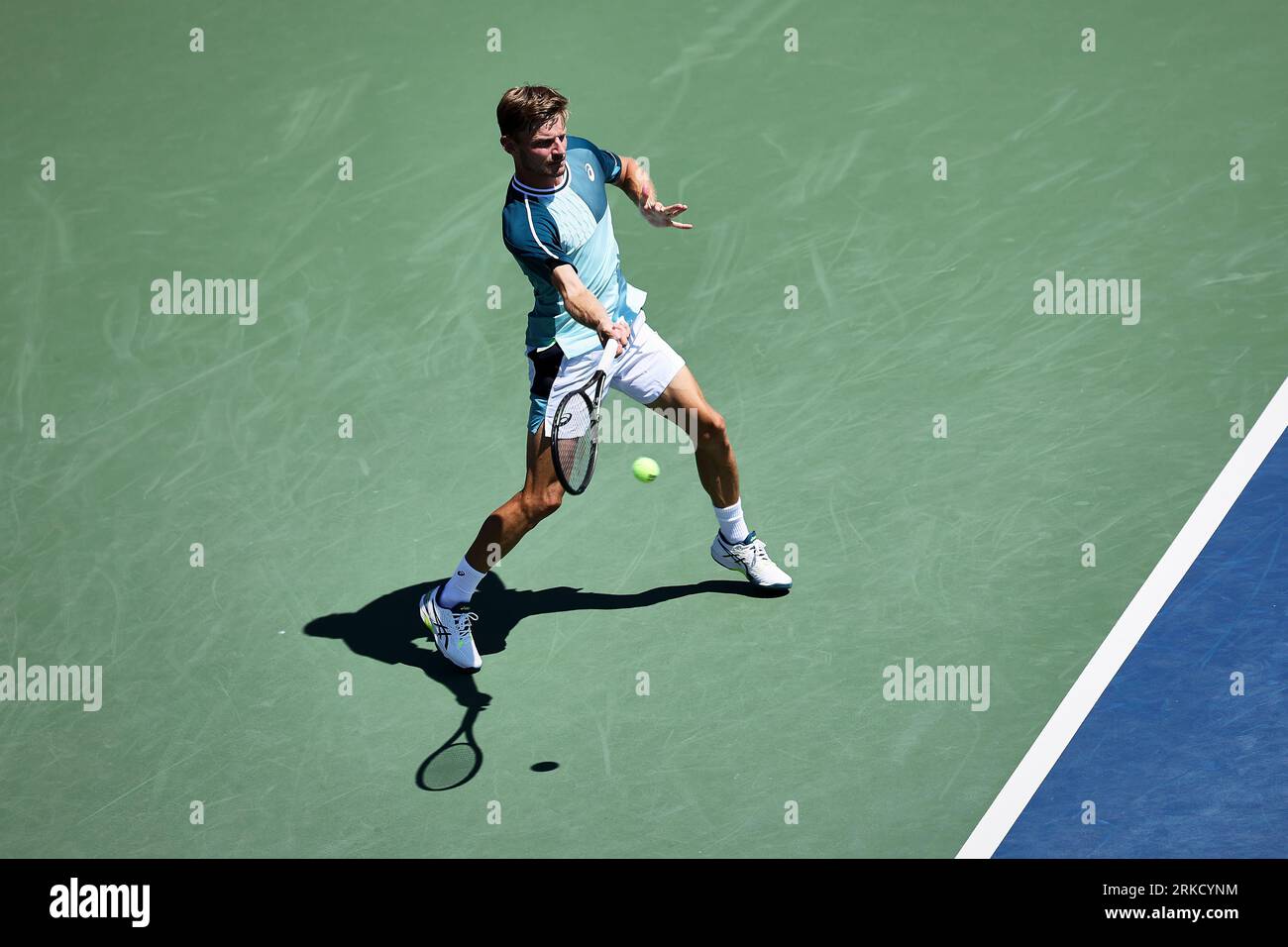 New York, New York, USA. 23rd Aug, 2023. David Goffin (BEL) in action during the 2023 US Open - Grand Slam (Credit Image: © Mathias Schulz/ZUMA Press Wire) EDITORIAL USAGE ONLY! Not for Commercial USAGE! Stock Photo