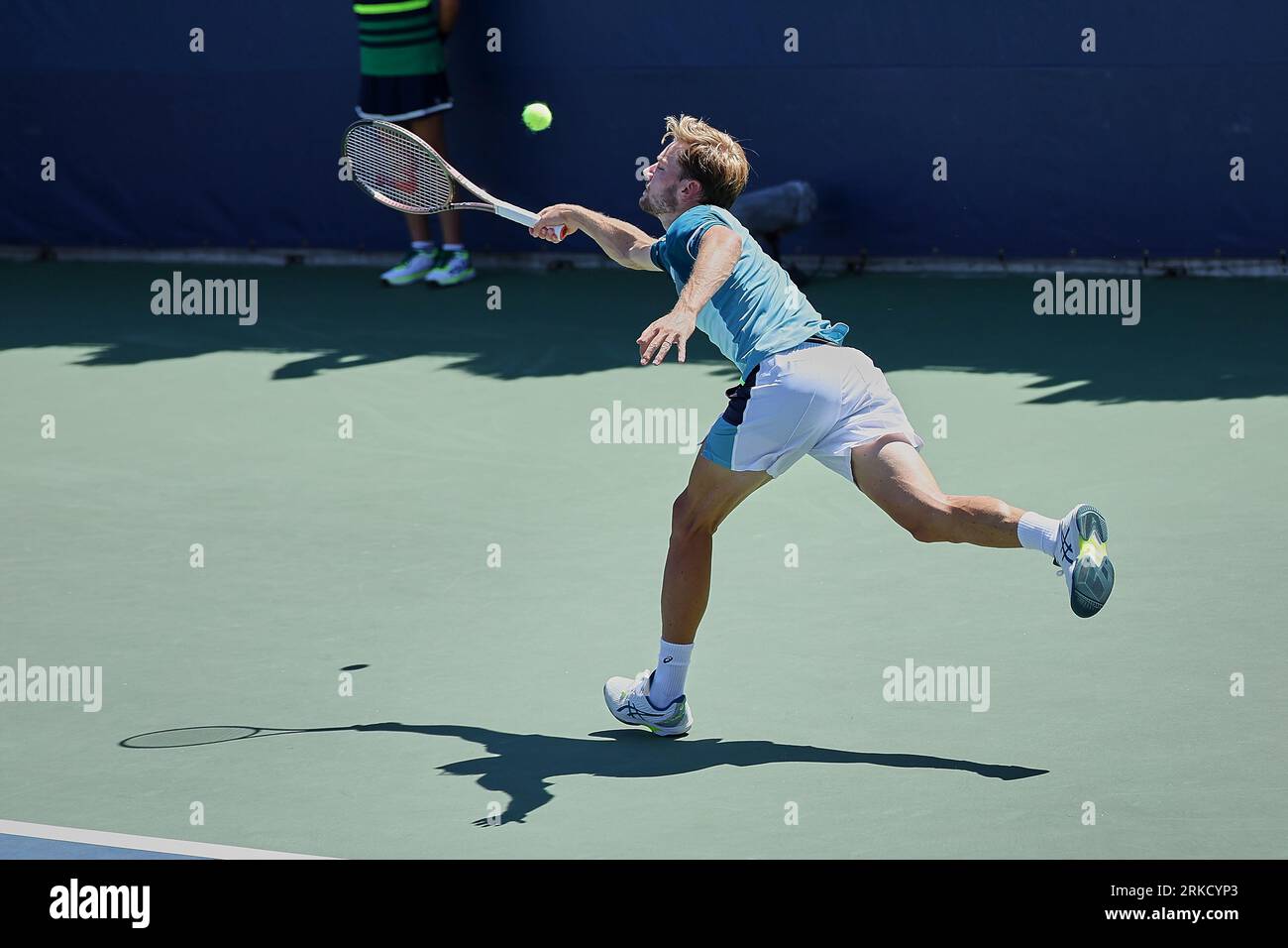 New York, New York, USA. 23rd Aug, 2023. David Goffin (BEL) in action during the 2023 US Open - Grand Slam (Credit Image: © Mathias Schulz/ZUMA Press Wire) EDITORIAL USAGE ONLY! Not for Commercial USAGE! Stock Photo