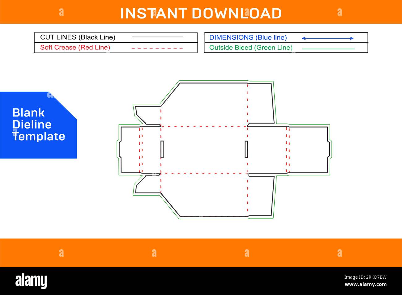 Stackable storage and bin box die line template and 3D box design easily editable and resizeable