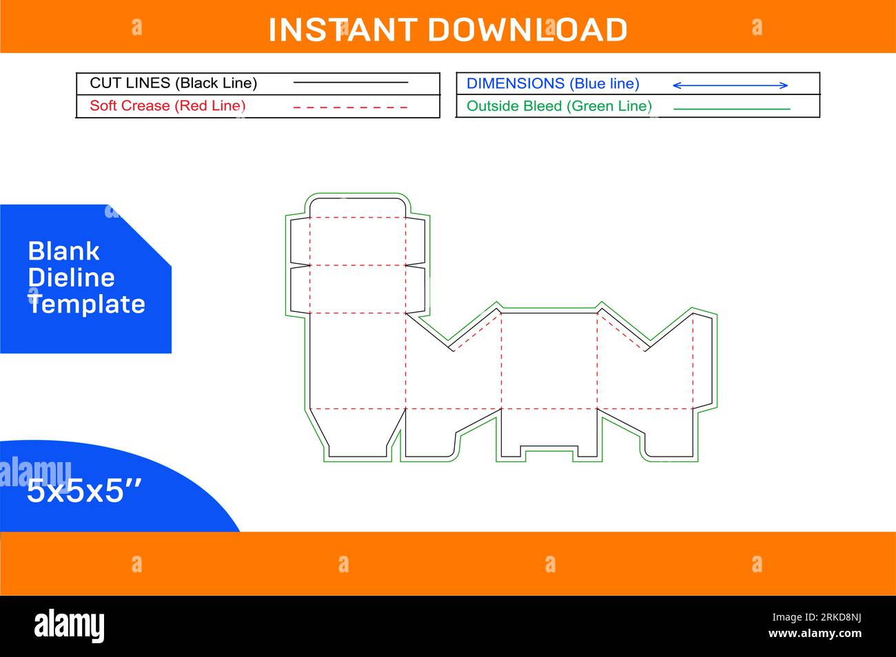 Beautiful lock gift box, cosmetic box die line template and 3d render