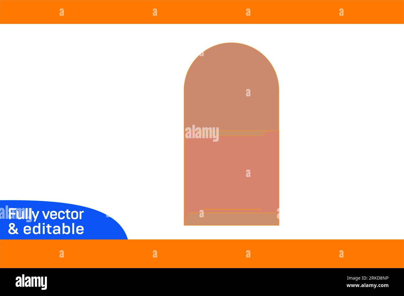 Packaging Custom card envelope die line template and 3D vector envelope design Stock Vector