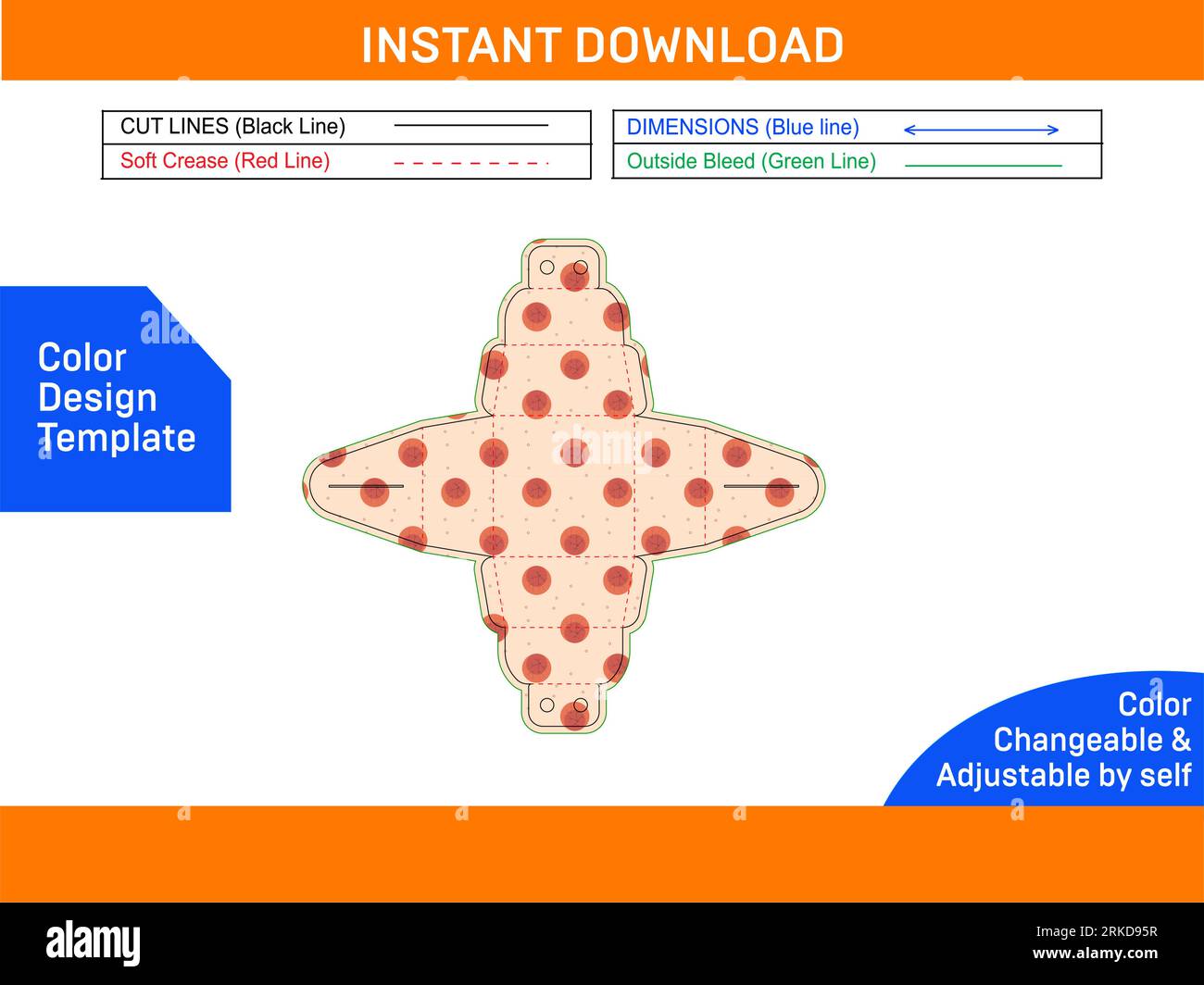 Delivery Packaging cake box with handle dieline template or die cut template and 3D vector file