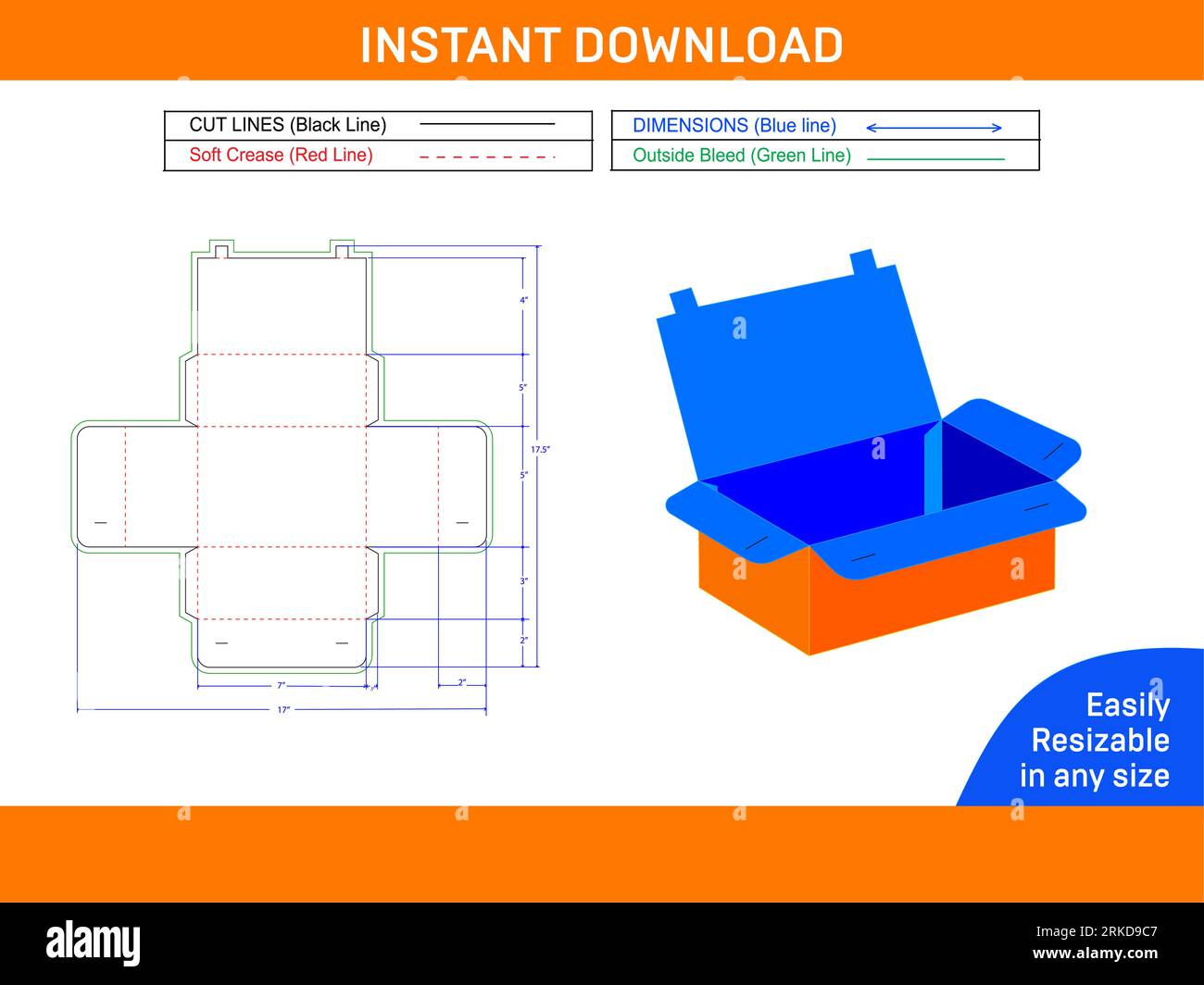 Creative box packaging die cut design and 3d box die line template Creative box packaging die cut design and 3d box die line template