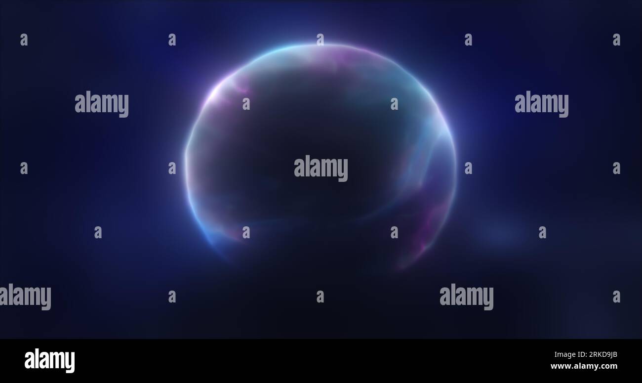 Abstract blue energy sphere round glowing magical digital futuristic ...